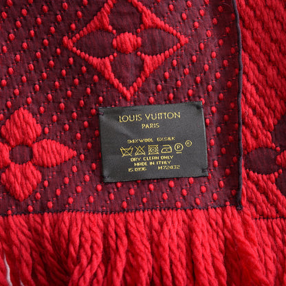 Louis Vuitton Wool Silk Logomania Scarf Rubis 3 of 4