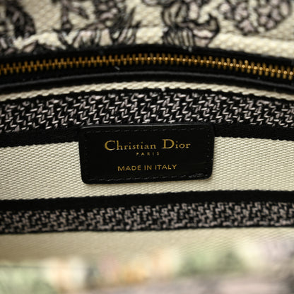 Christian Dior Canvas Around the World Embroidered Medium Lady D-Lite White Multicolor 6 of 10