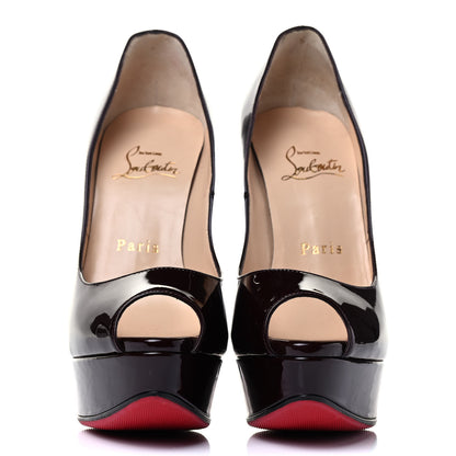 Christian Louboutin Patent Lady Peep 150 Pumps 35.5 Black 2 of 6