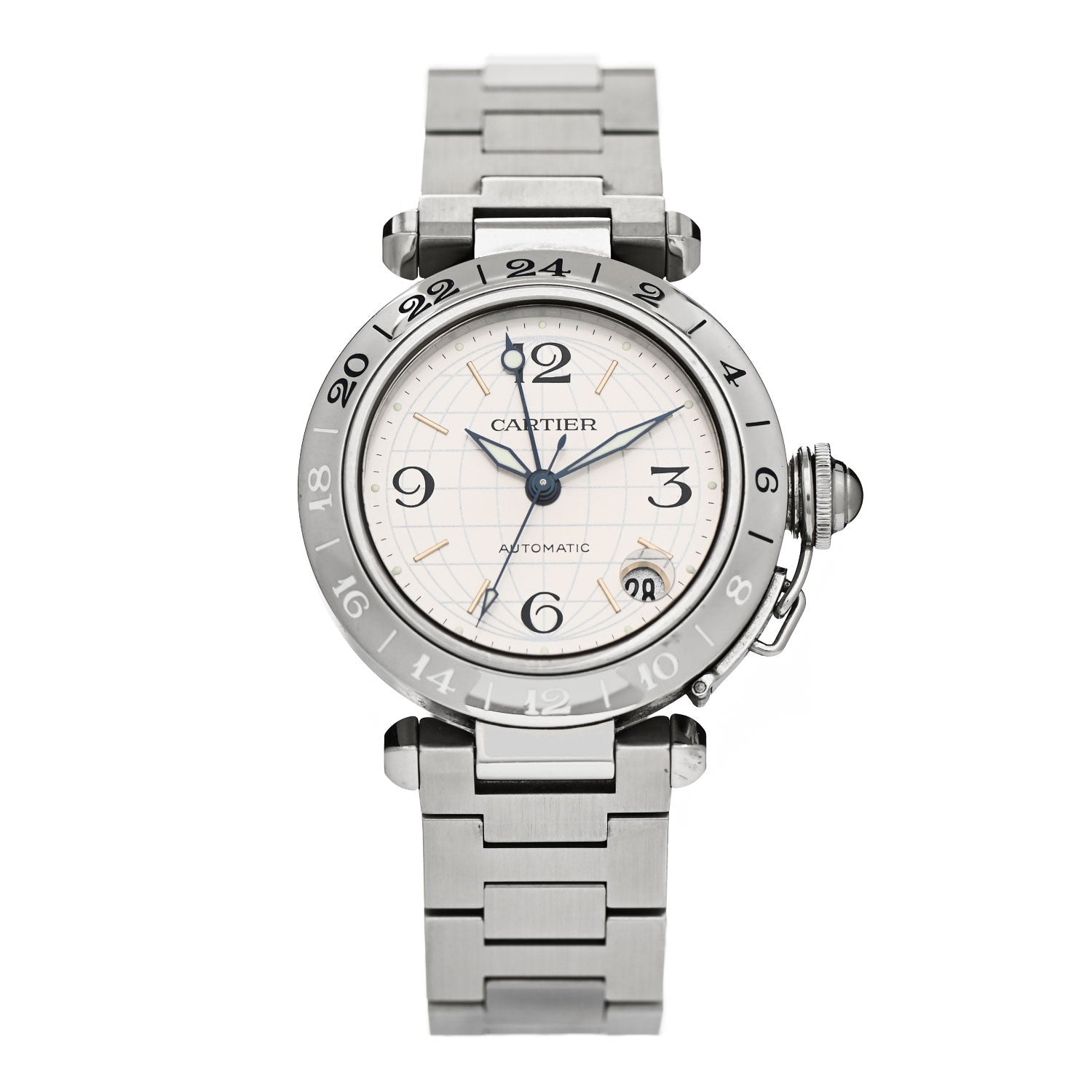 Cartier Stainless Steel 35mm Pasha GMT Automatic Watch 1 of 4