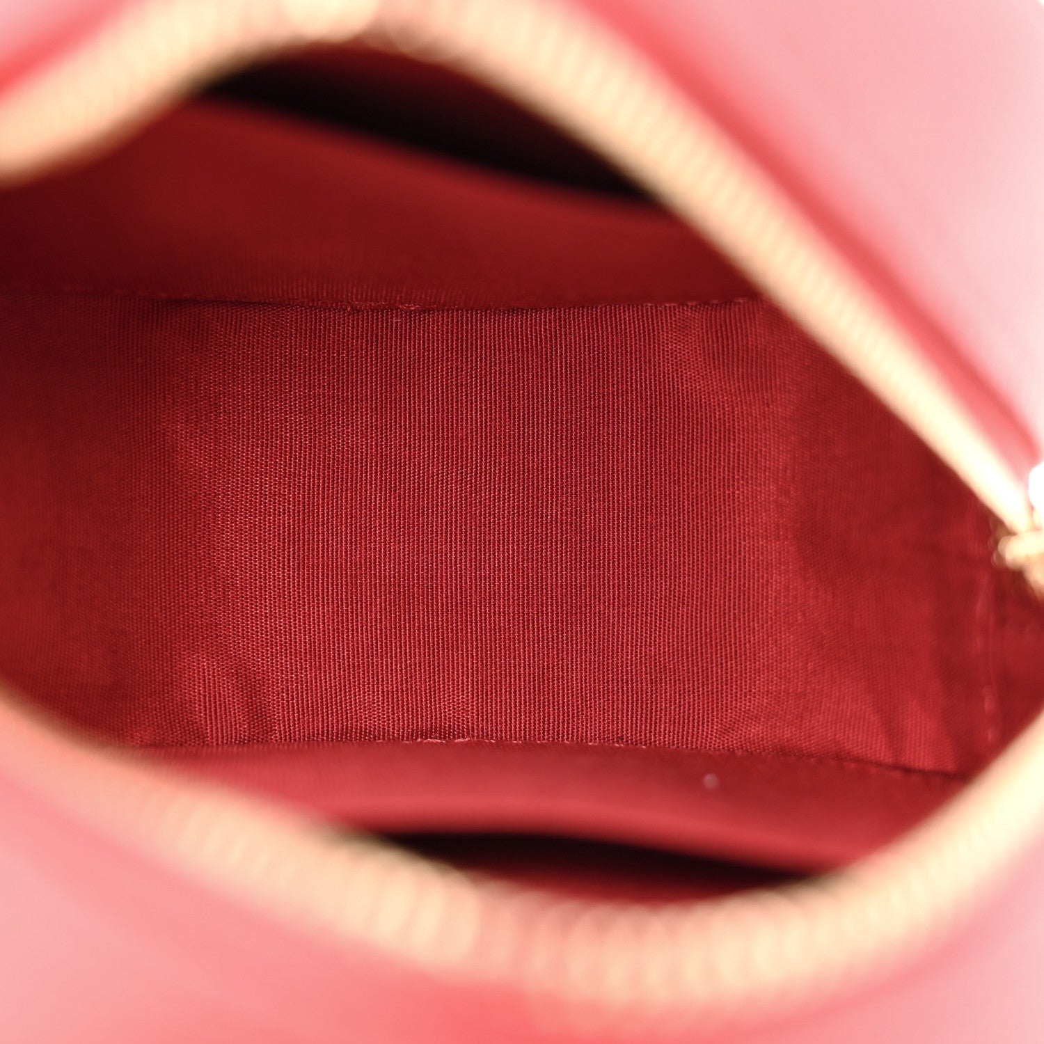 Chanel Caviar Quilted Chain Handle Round Clutch With Chain Bag  Red 5 of 10