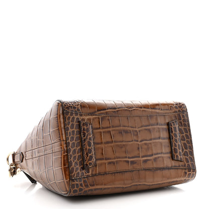 Givenchy Calfskin Crocodile Embossed Small Antigona Brown 4 of 12