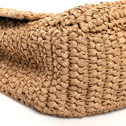 Saint Laurent Raffia Calfskin Monogram Medium Niki Chain Satchel Natural 8 of 12