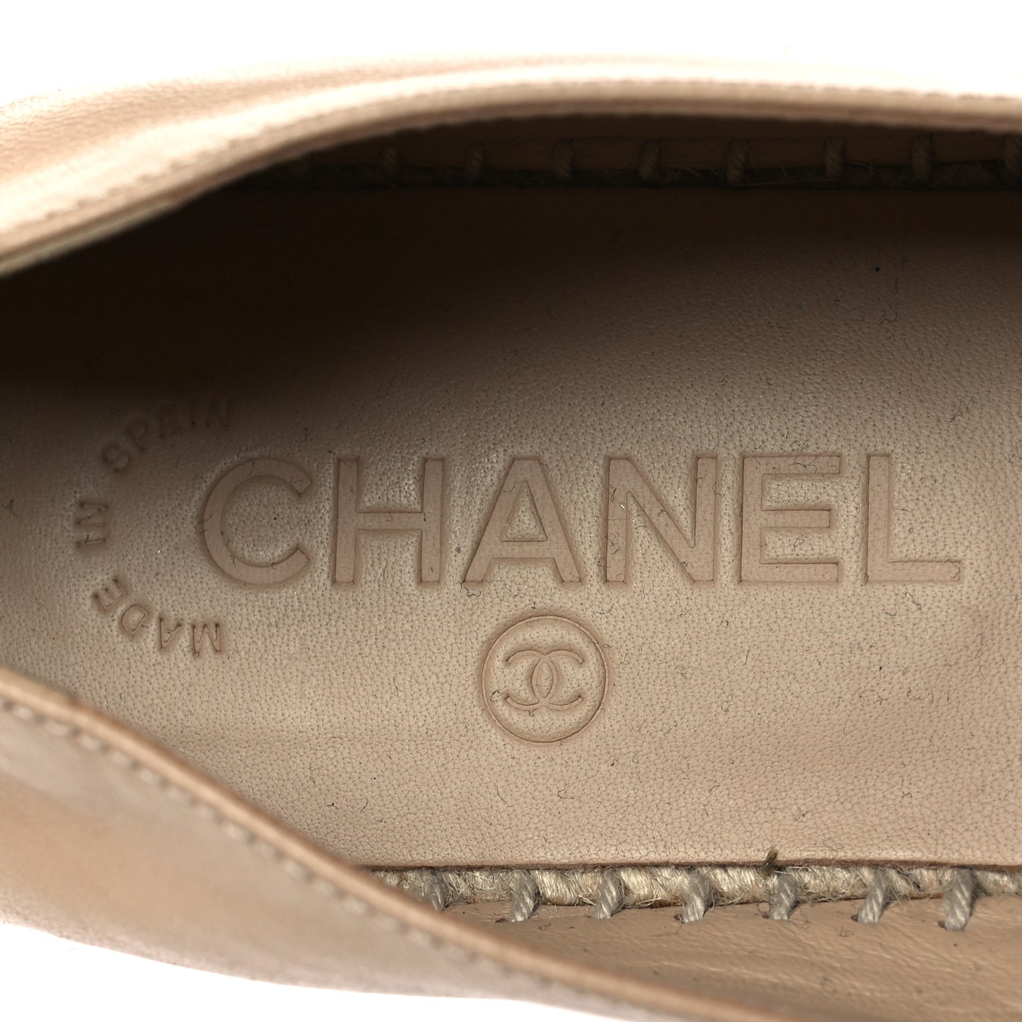 Lambskin CC Espadrilles 38 Beige Black