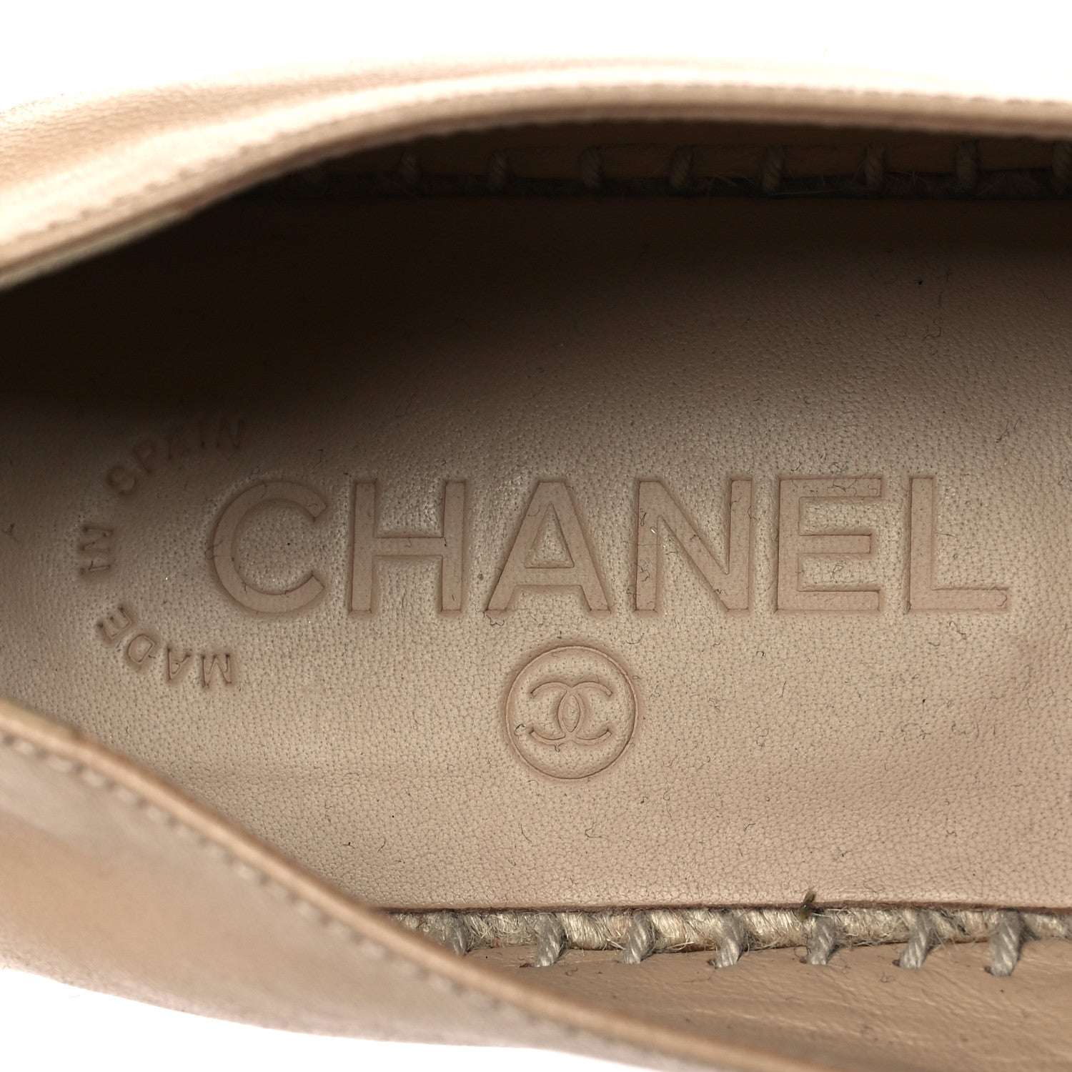 Chanel Lambskin CC Espadrilles 38 Beige Black 9 of 16