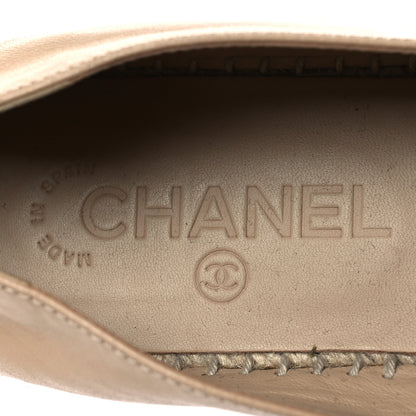 Chanel Lambskin CC Espadrilles 38 Beige Black 9 of 16