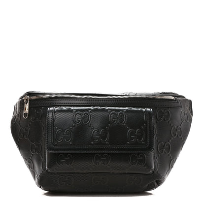 Gucci Calfskin GG Tennis Embossed Pocket Belt Bag Black 1 of 8