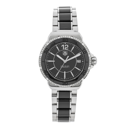 Tag Heuer Stainless Steel Ceramic Diamond Bezel 34mm Formula 1 Lady Quartz Watch Black WAH1212 1 of 6