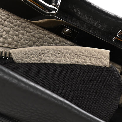 Fendi Cuoio Romano Selleria Bi-Color Medium Peekaboo Iconic Satchel Asfalto Latte 8 of 18