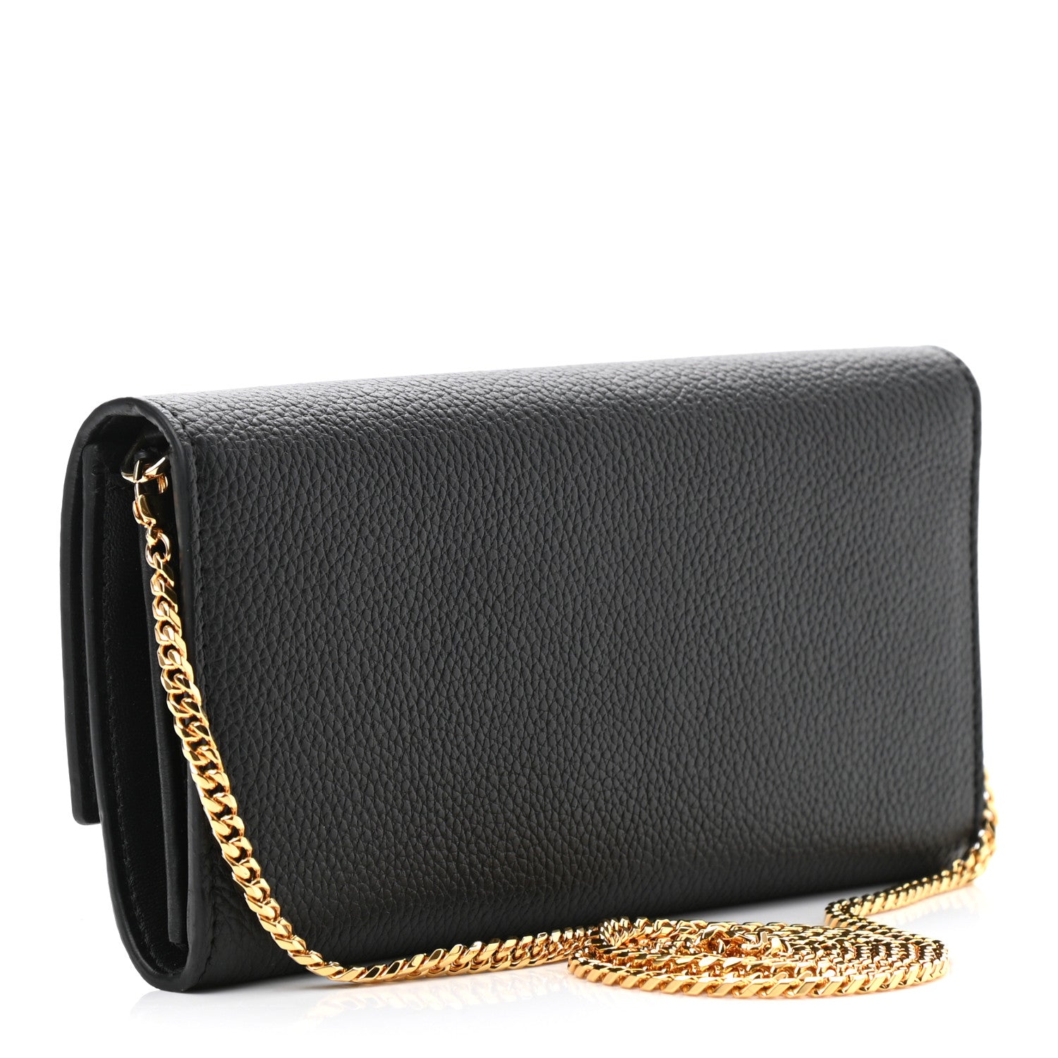 Alexander McQueen Pebbled Calfskin Skull Wallet on Chain Black 3 of 11