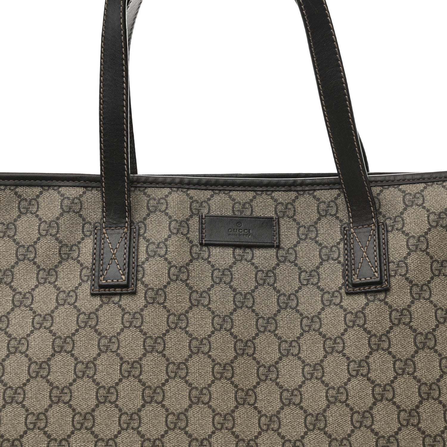 Gucci GG Supreme Monogram Large Zippered Shopping Tote Dark Brown 8 of 13