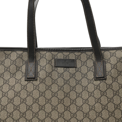 Gucci GG Supreme Monogram Large Zippered Shopping Tote Dark Brown 8 of 13