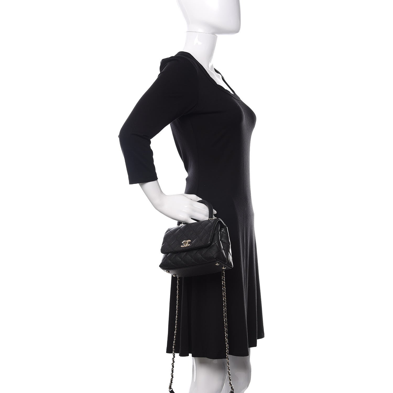 Chanel Caviar Quilted Extra Mini Coco Handle Flap Black 3 of 12