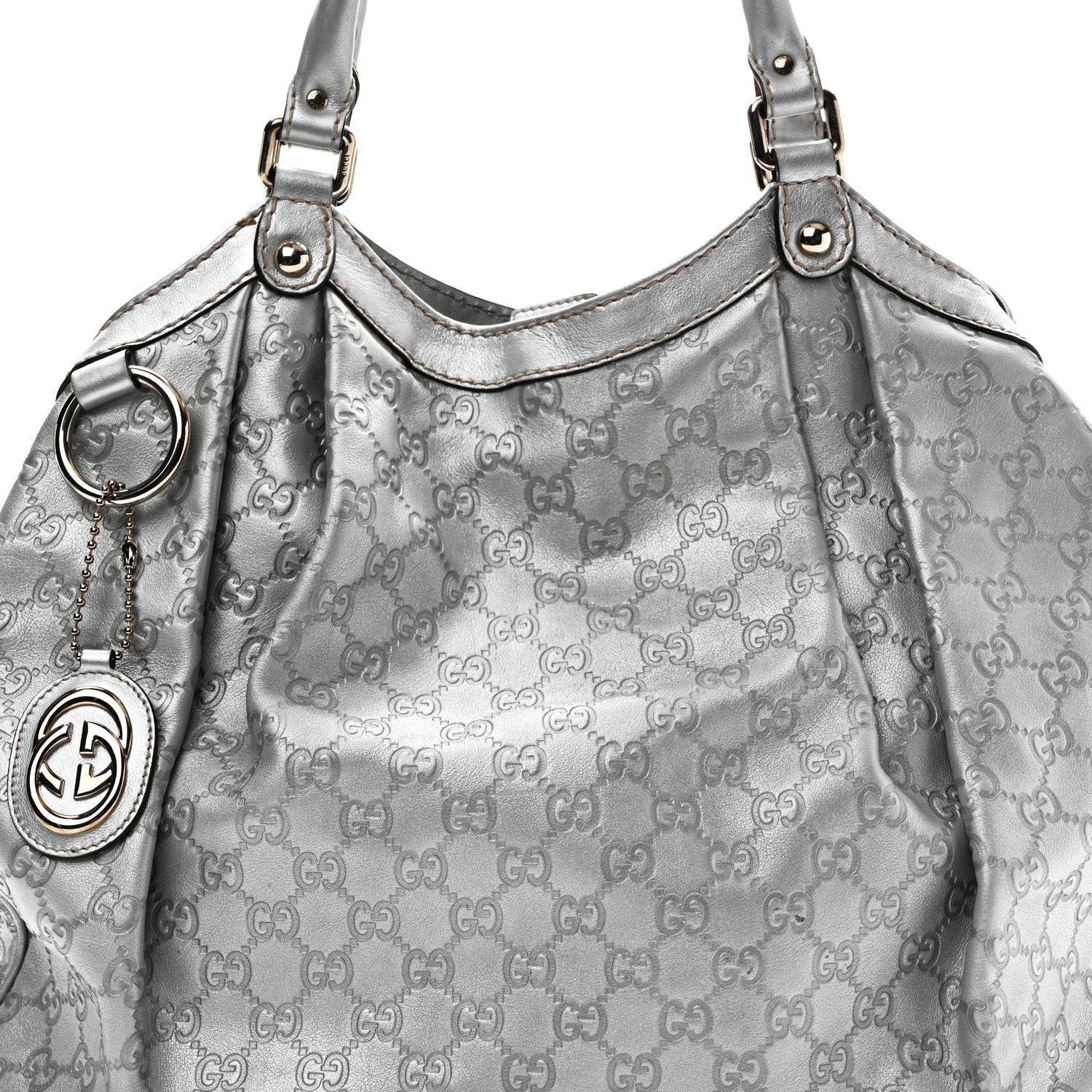 Gucci Guccissima Large Sukey Tote Silver 8 of 12
