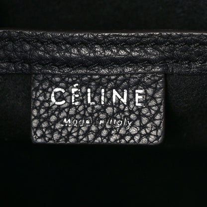 Celine Drummed Calfskin Nano Luggage Black 6 of 8