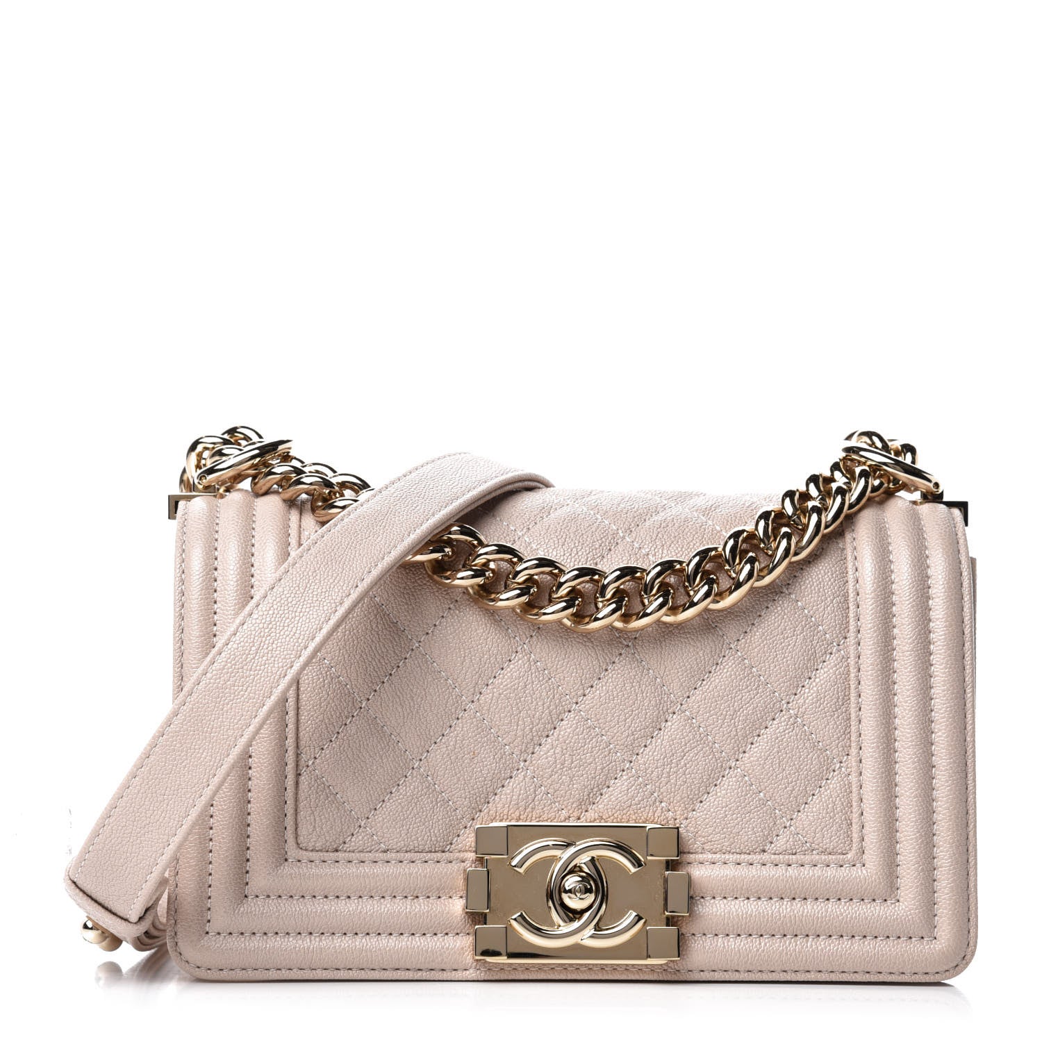 Chanel Caviar Quilted Small Boy Flap Light Beige 1 of 11