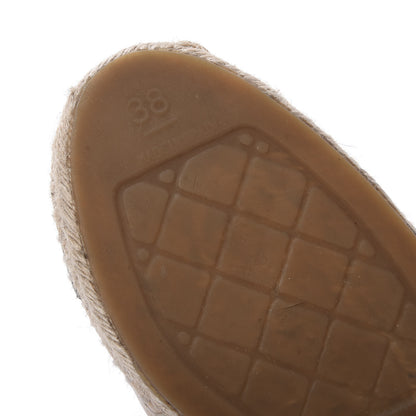 Chanel Lambskin CC Espadrilles 38 Beige Black 6 of 9