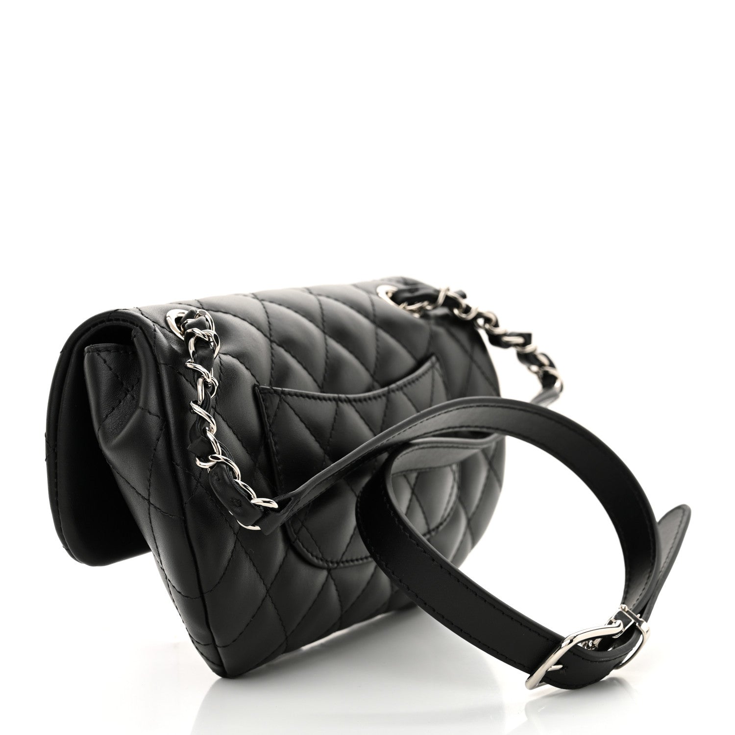 Chanel Calfskin Quilted CC Uniform Flap Belt Bag Black 2 of 10