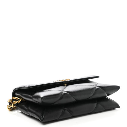 Chanel Lambskin Quilted Chanel 19 Flap Clutch Black 4 of 11