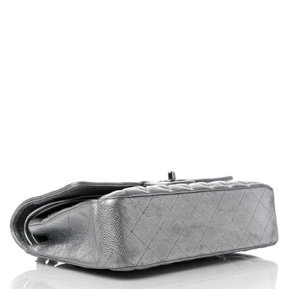 Chanel Metallic Caviar Quilted Medium Double Flap Silver 4 of 15