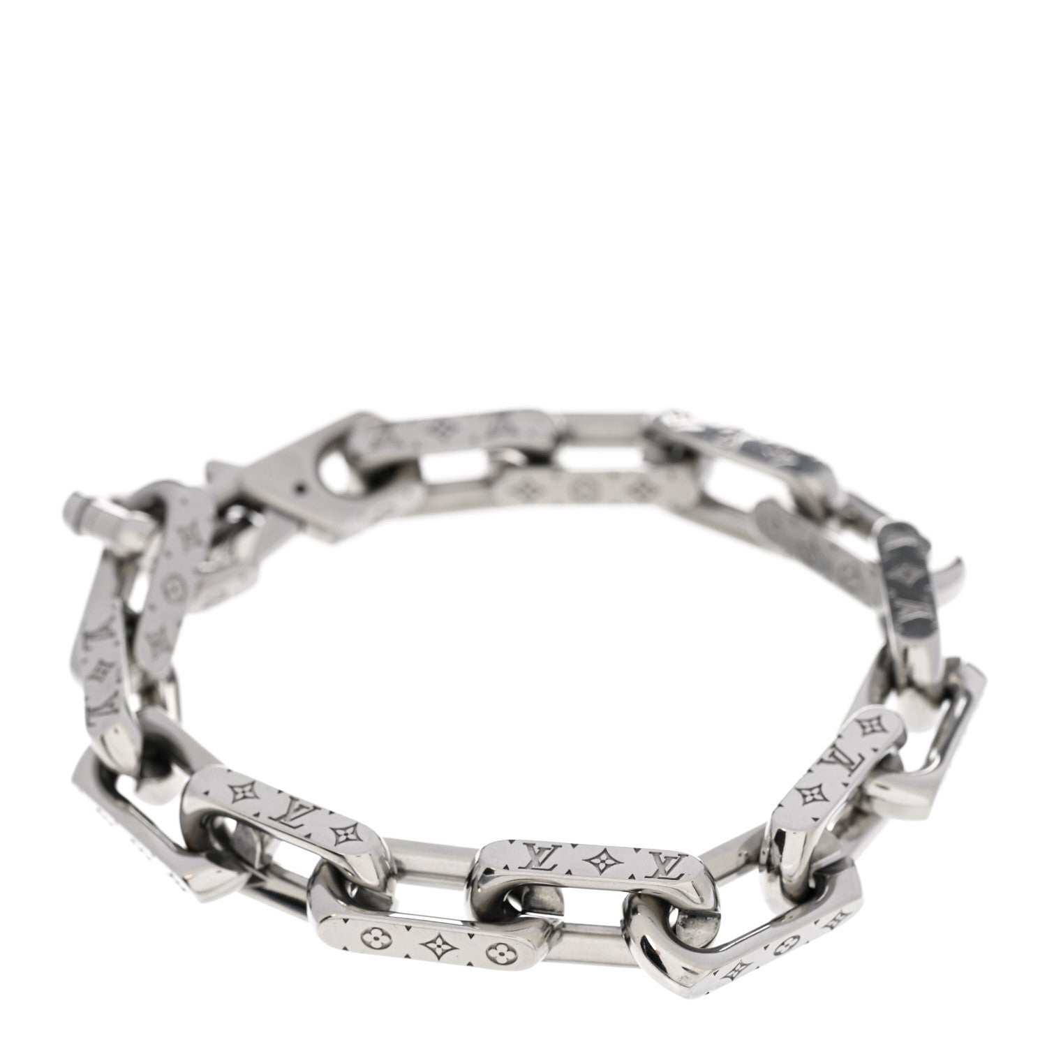 Louis Vuitton Monogram Chain Link Bracelet M Silver 1 of 5