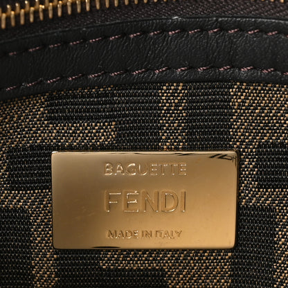 Fendi Fabric Jacquard FF 1974 Medium Baguette Tobacco Moro Black 6 of 11