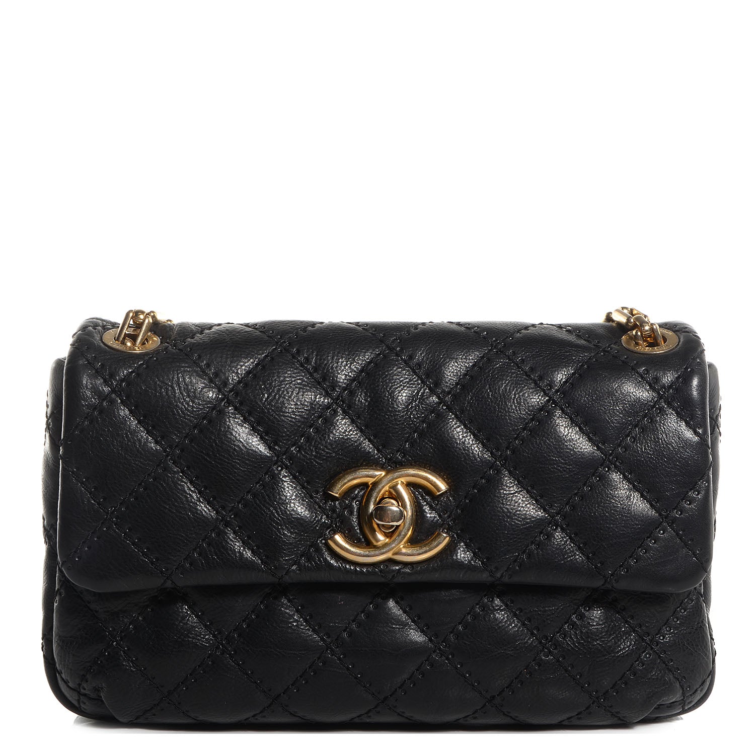 Chanel Calfskin Quilted Retro Chain Flap Black 1 of 9