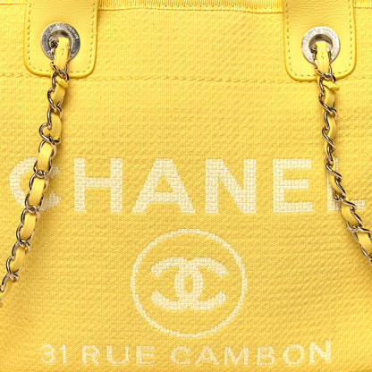 Chanel Mixed Fibers Small Deauville Tote Yellow 10 of 17