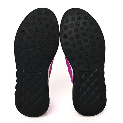 Chanel Calfskin Mesh Lycra Sneakers 36.5 Dark Pink 5 of 7