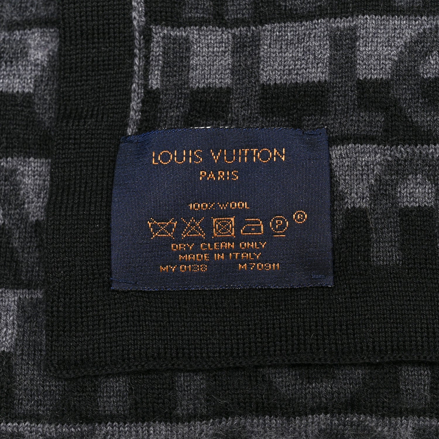 Louis Vuitton Wool LV Split Scarf Anthracite 3 of 3
