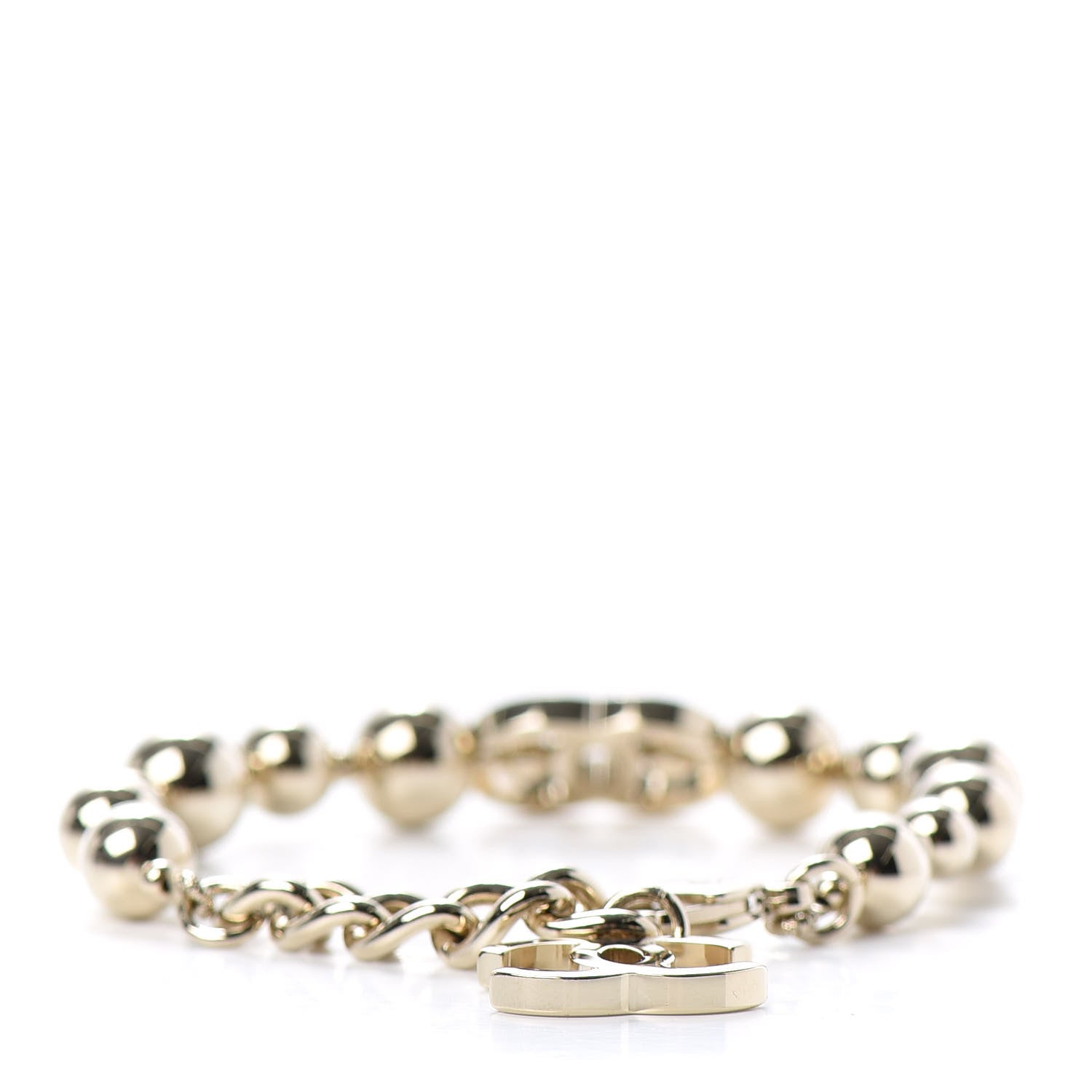 Chanel Metal Beaded CC Bracelet Gold 3 of 4
