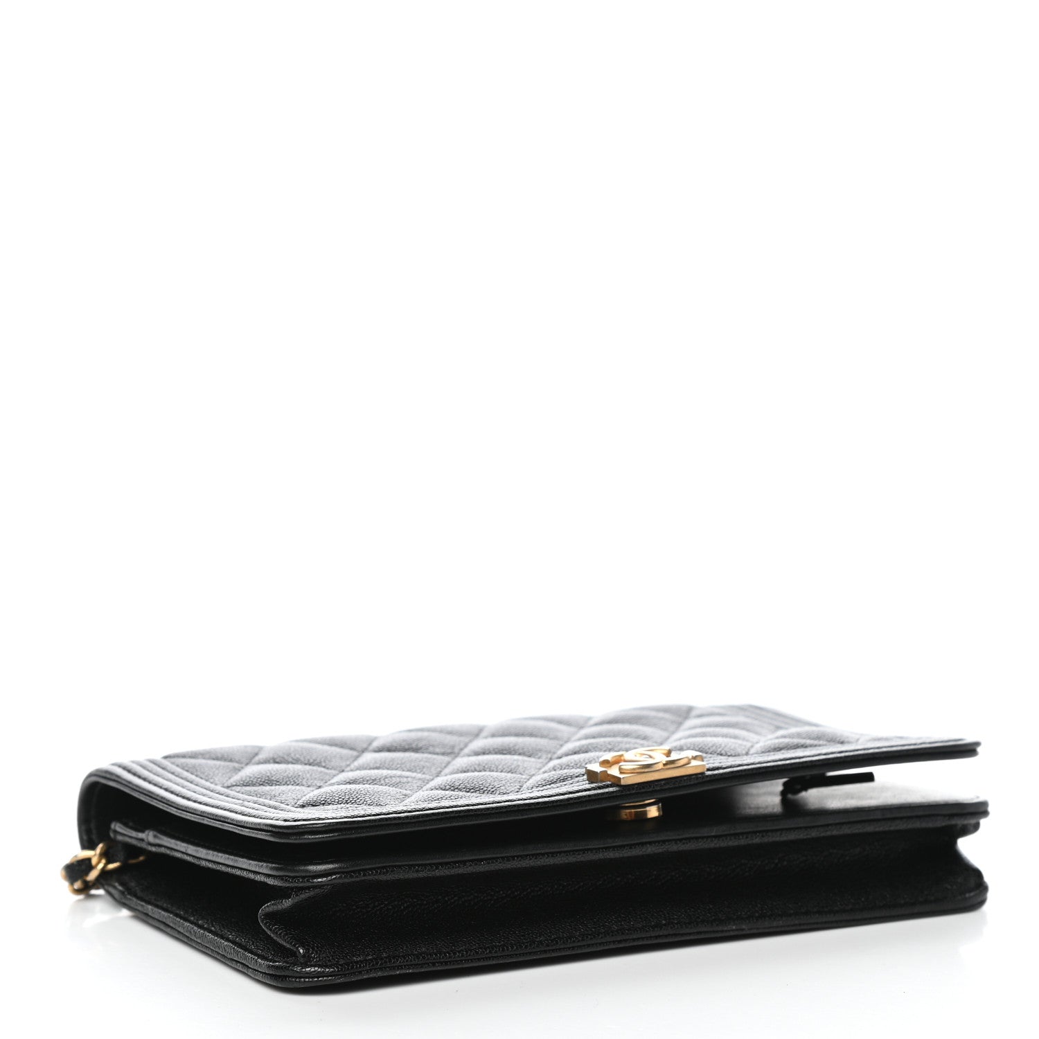 Chanel Caviar Quilted Boy Wallet On Chain WOC Black 4 of 12