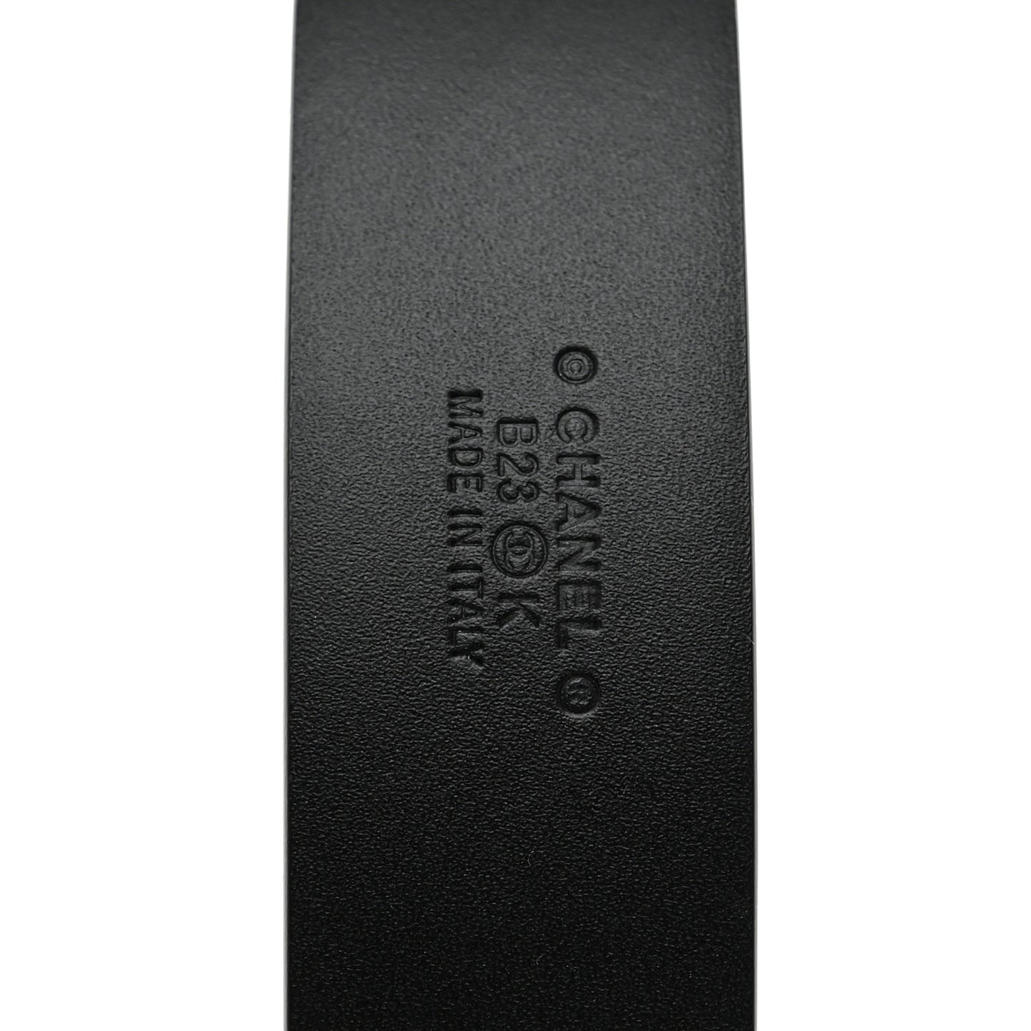 Calfskin Pearl Crystal CC 90 36 Belt Black