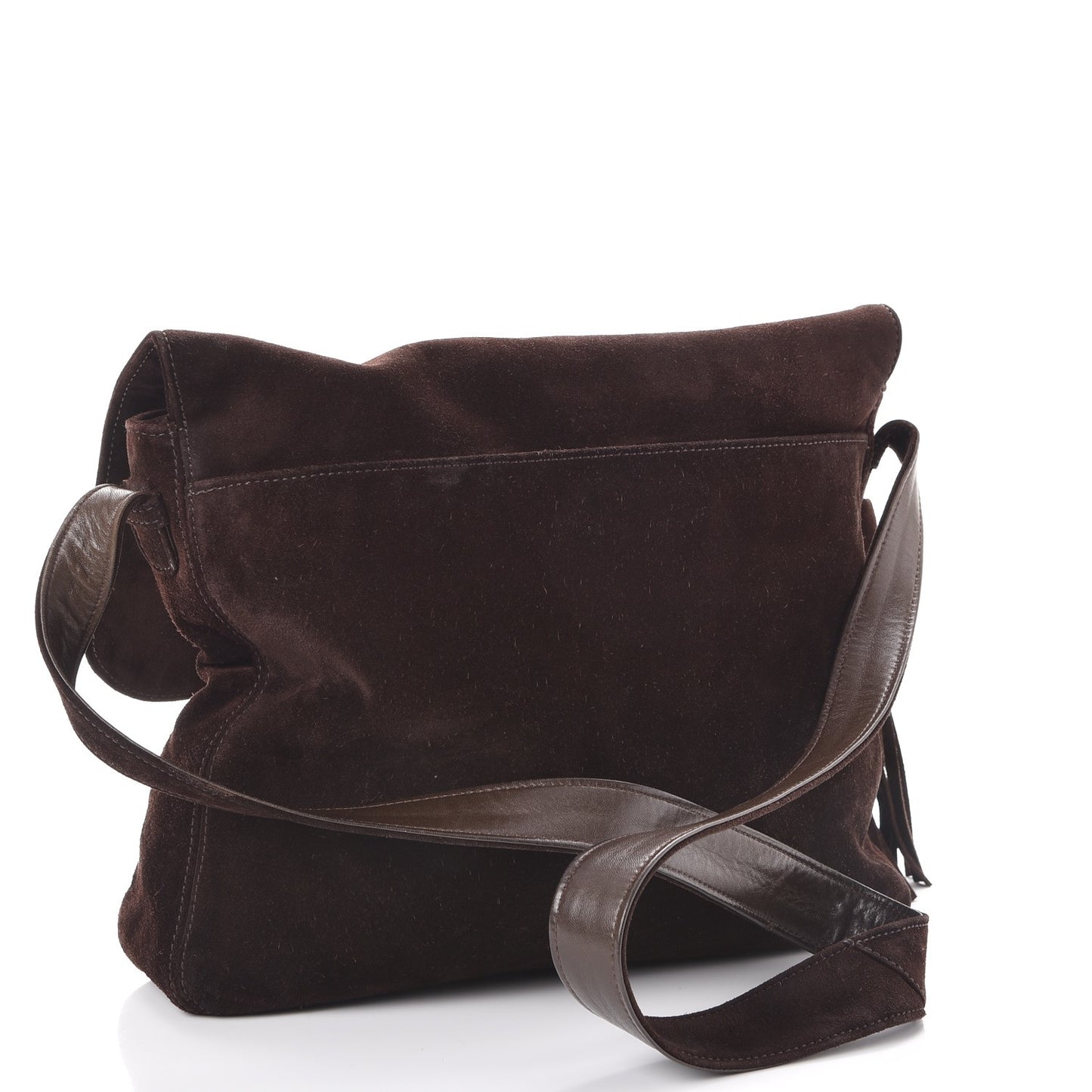 Suede Tassel CC Shoulder Bag Brown