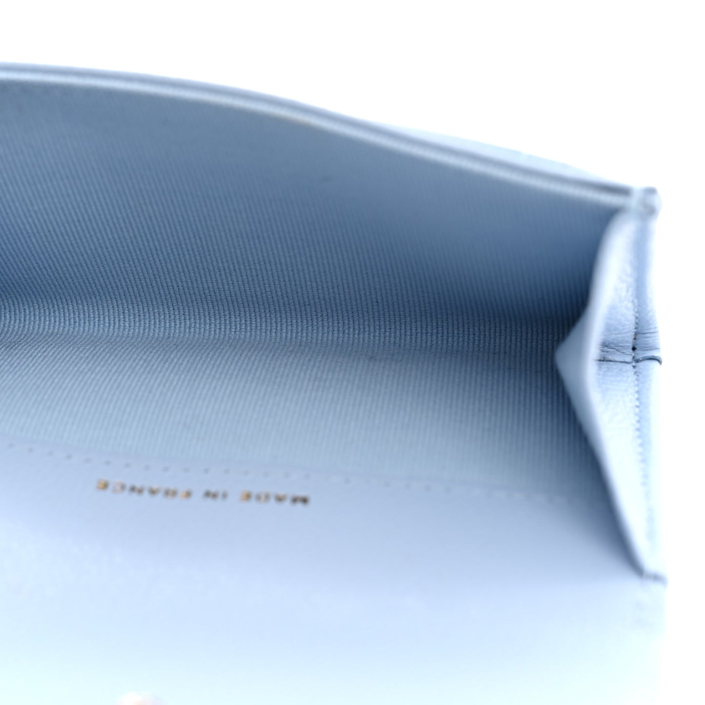 Caviar Quilted Flap Card Holder Wallet Light Blue