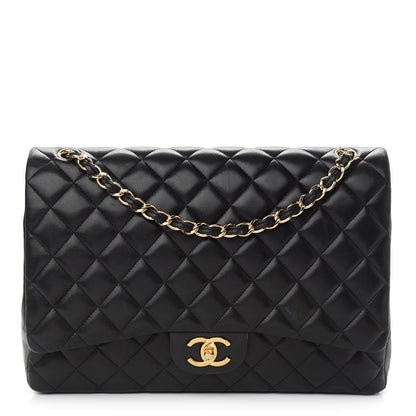 Chanel Lambskin Quilted Maxi Double Flap Black 1 of 12