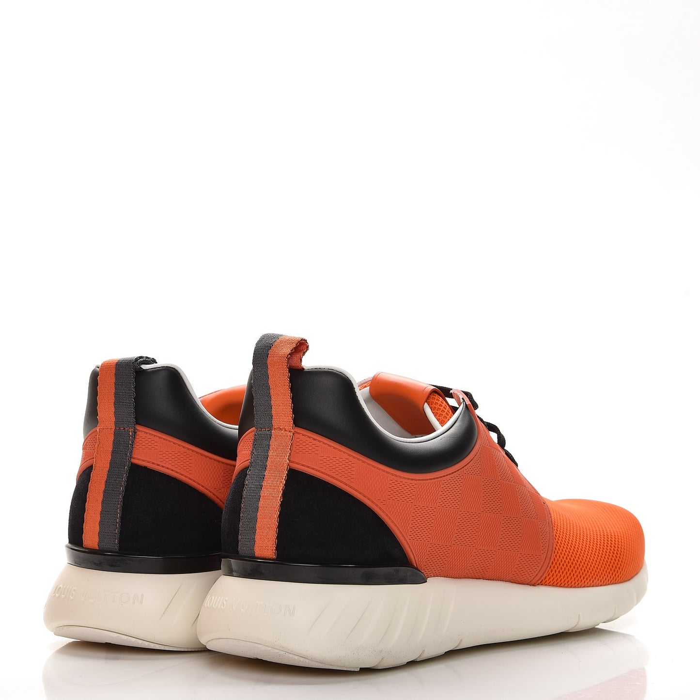 Rubber Mesh Suede Damier Fastlane Low Sneakers 9.5 Orange