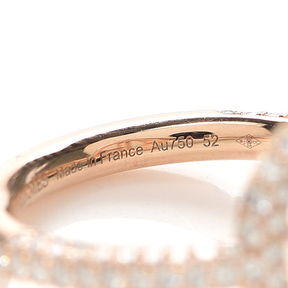 Hermes 18K Rose Gold Diamond PM Echappee Full Pave Ring 52 6 4 of 5