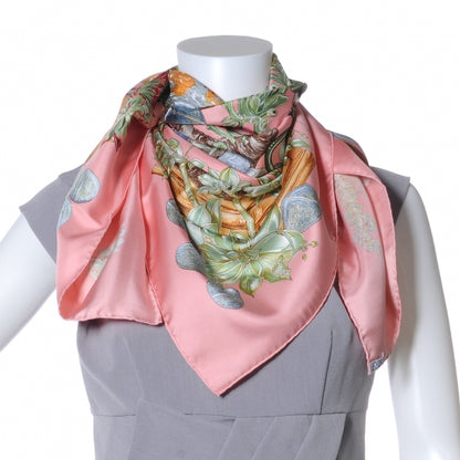 Hermes Silk Jardin Secret Scarf 90 Pink 3 of 8