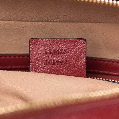 Gucci Suede Calfskin Web Small Ophidia Top Handle Shoulder Bag New Blue Romantic Cherry 6 of 9