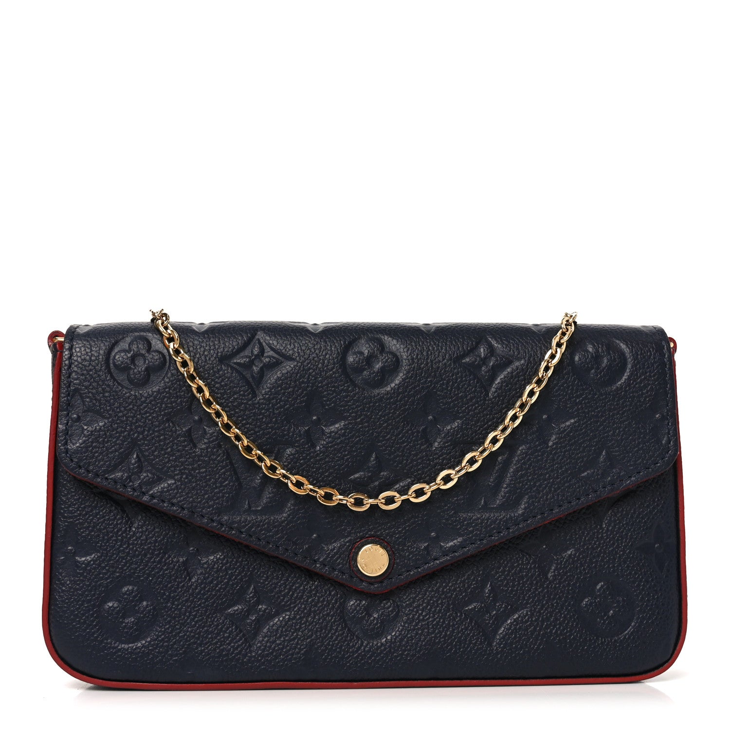 Louis Vuitton Empreinte Pochette Felicie Chain Wallet Marine Rouge 1 of 11