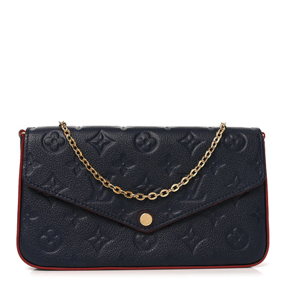 Louis Vuitton Empreinte Pochette Felicie Chain Wallet Marine Rouge 1 of 11