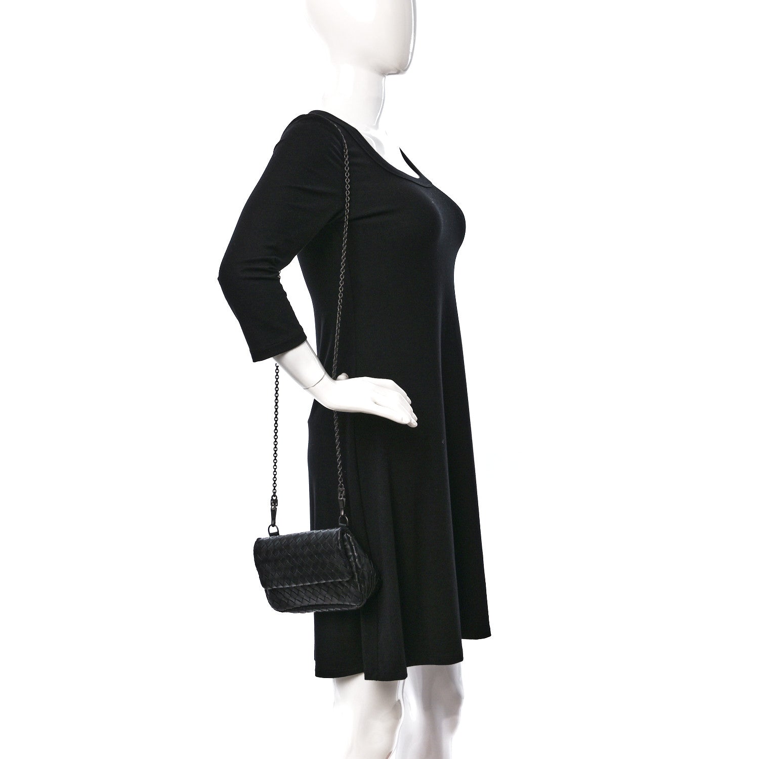 Bottega Veneta Nappa Intrecciato Mini Chain Messenger Black 2 of 9