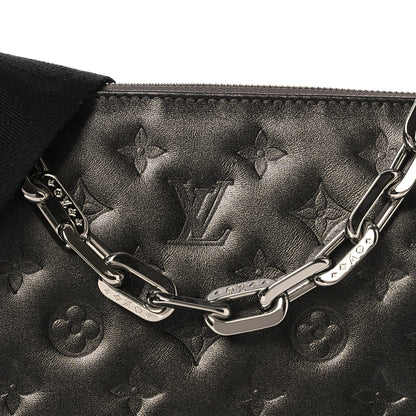 Louis Vuitton Lambskin Embossed Monogram Coussin PM Anthracite 7 of 10