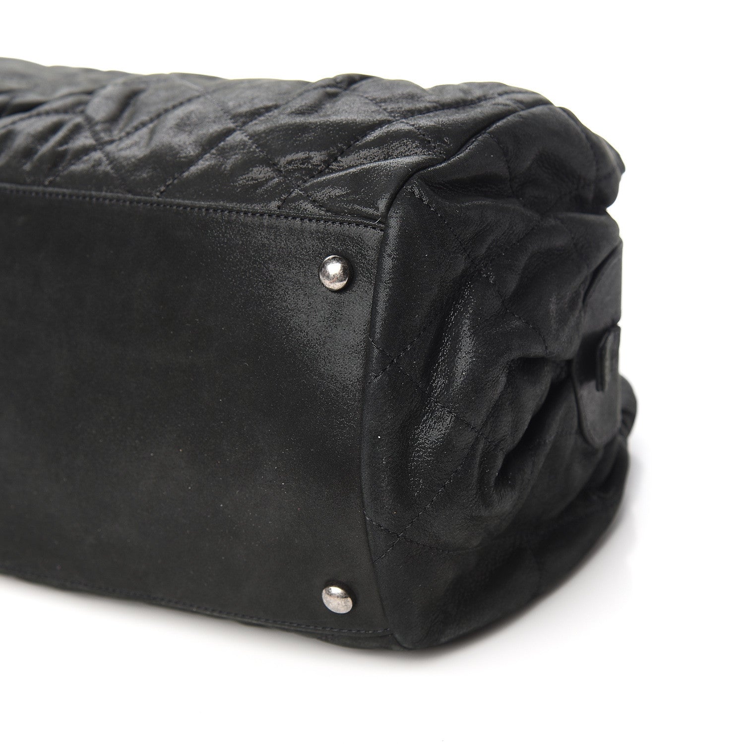 Chanel Iridescent Calfskin Chic Quilt Bowling Bag Black 9 of 11