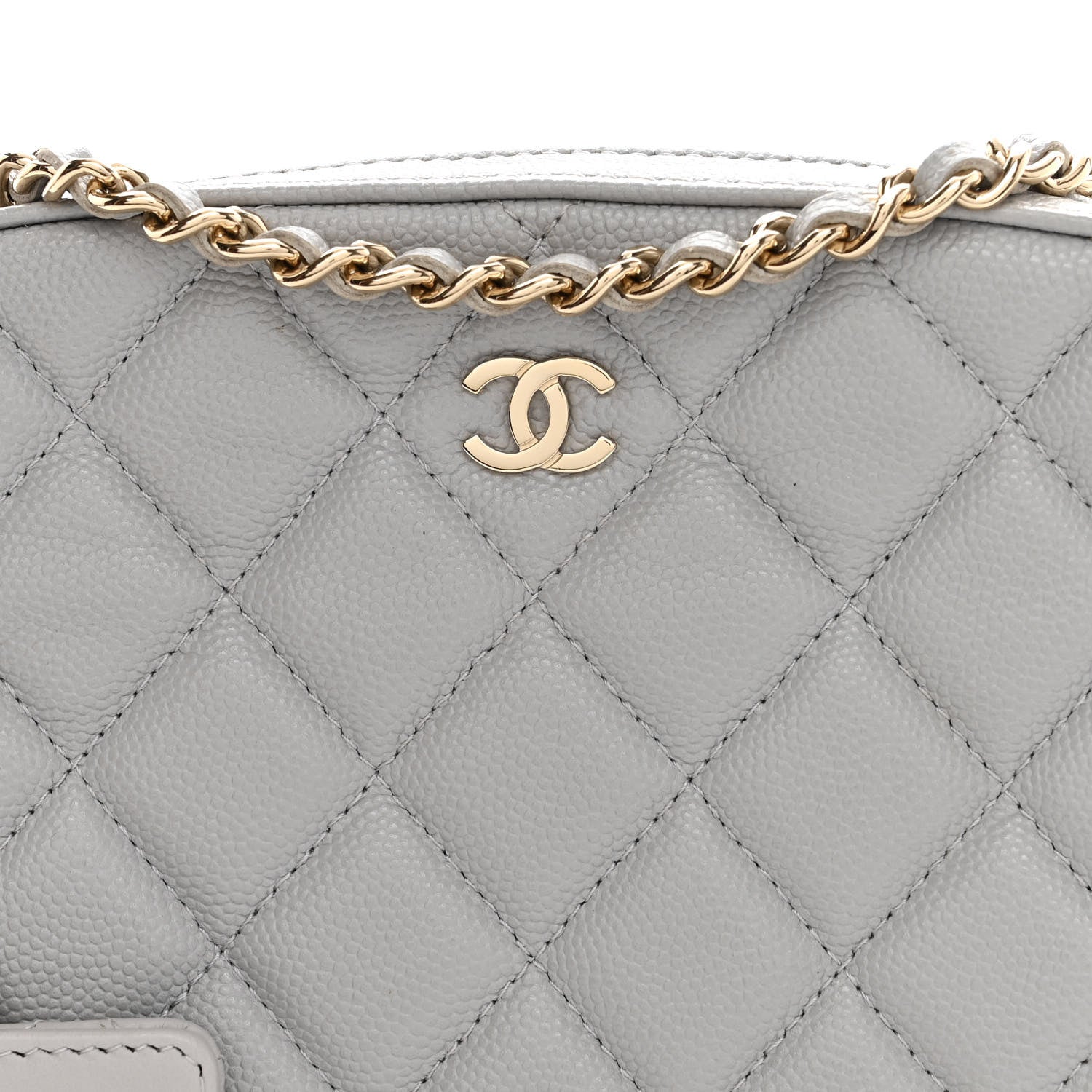 Chanel Caviar Quilted Camera Case Grey 8 of 10