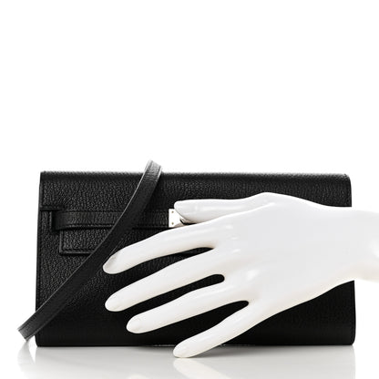 Hermes Chevre Mysore Kelly Wallet To Go Black 2 of 8
