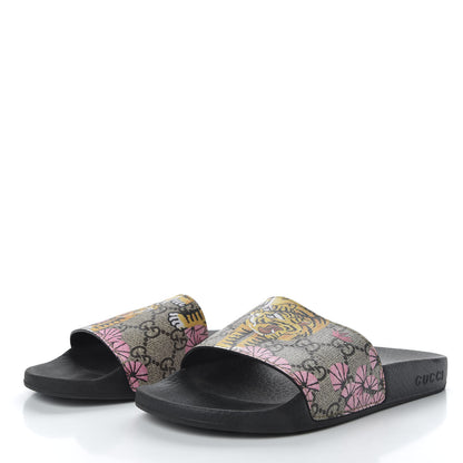 Gucci GG Supreme Monogram Bengal Slide Sandals 36 Beige Pink 3 of 8