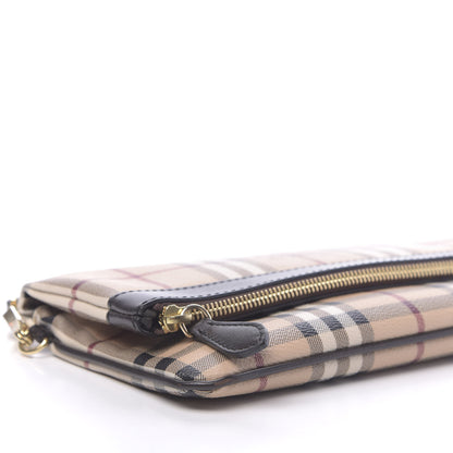 Burberry Haymarket Check Adeline Foldover Clutch Brown 8 of 10