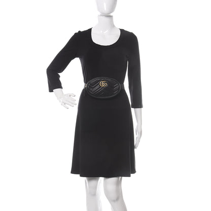 Gucci Calfskin Matelasse GG Marmont Belt Bag 95 38 Black 2 of 12